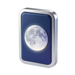 Premium 3D Moon App Icon with Chrome Frame Design