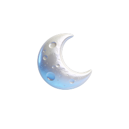 3D Crescent Moon Card Icon | Celestial Night Design