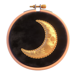Golden Moon Velvet Coin Purse 3D Icon