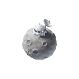 3D Moon Observatory Space Station Icon