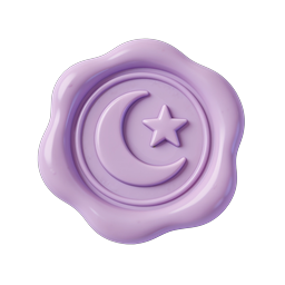 Purple Moon Star Wax Seal Icon - 3D Clay Style