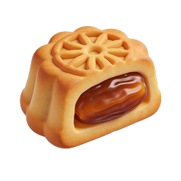 Traditional Mooncake Pastry 3D Icon | Chinese Festival Food