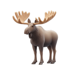 Majestic Moose with Large Antlers 3D Wildlife Icon