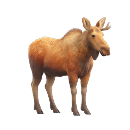 Realistic Moose Wildlife Icon - 3D Forest Animal