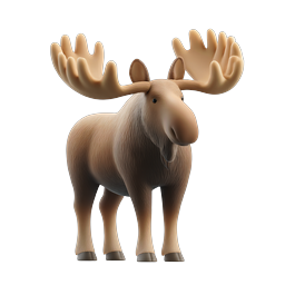 3D Moose Wildlife Icon - Realistic Forest Animal Illustration