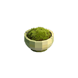 Isometric Moss Bowl Planter 3D Icon