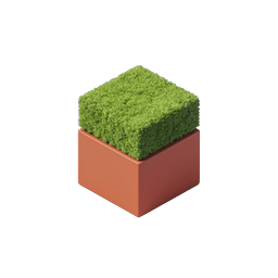 Moss Cube Isometric 3D Icon for Eco Design