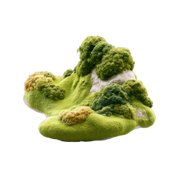Mossy Floating Island 3D Icon - Nature Landscape Design