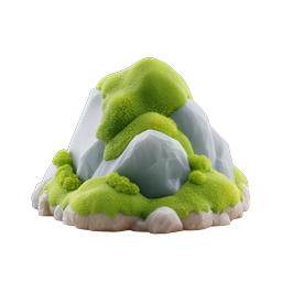 Mossy Rock Formation 3D Clay Icon