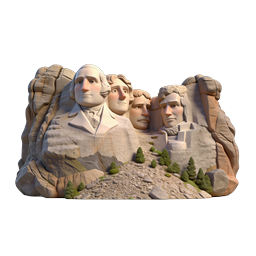 Stylized Mount Rushmore Icon - Historical Landmark Representation