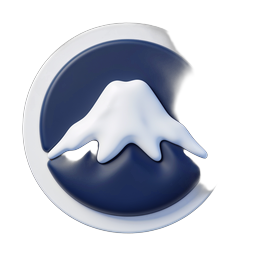 Mountain Badge Icon - 3D Glossy Nature App Symbol