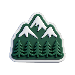 Mountain Forest Icon - 3D Nature Badge