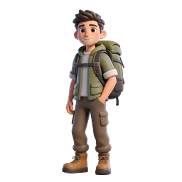 Mountain Hiker Character 3D Icon - Adventure Avatars