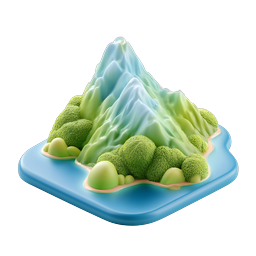 3D Berginsel Natur-Icon - Isometrische Landschaft