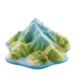 3D Mountain Landscape Clay Icon - Nature Terrain Design