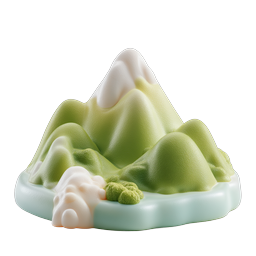 3D Berglandschaft Natur-Icon - Design mit schneebedecktem Gipfel