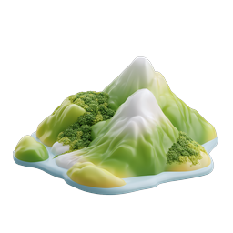 3D Clay Mountain Landscape Island Icon - Nature