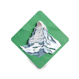 Mountain Peak Sticker Icon - Alpine Adventure Symbol