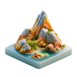 Vibrant Mountain Scape Icon for Nature Themes