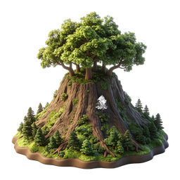 Stunning Mountain Tree Icon for Nature Themes