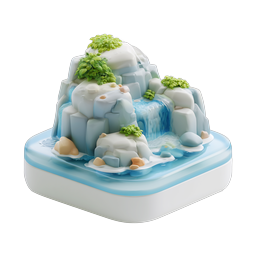Mountain Waterfall Icon - Nature & Adventure