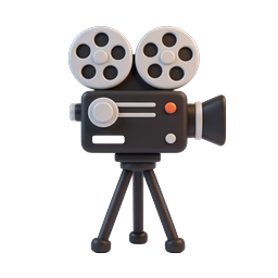 Vintage Movie Camera Icon - 3D Cinema Illustration