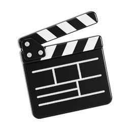 Movie Clapperboard Icon - 3D Cinema Film Slate