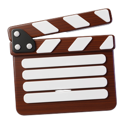 Movie Clapperboard Icon - 3D Cinema Film Slate