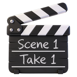 Movie Clapperboard Icon - Film Slate 3D Illustration