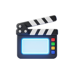 Biểu tượng bảng clapperboard - Thiết kế bảng phim 3D
