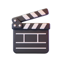 3D Movie Clapperboard Icon for Film & Media