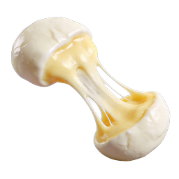 Stretchy Mozzarella Cheese Pull Icon - Realistic 3D