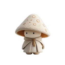 Whimsical Mushroom Character Icon for Nature Themes