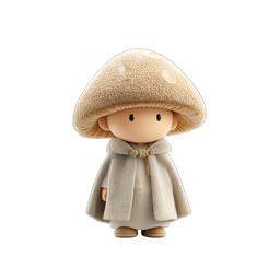 Charming Mushroom Character Icon for Nature Themes