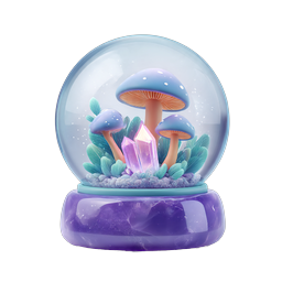 Magical Mushroom Crystal Snow Globe Terrarium Icon
