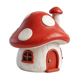 Ícone de casa cogumelo fada caprichoso estilo clay