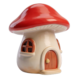 Whimsical Mushroom House Fairy Cottage Icon