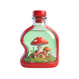 Enchanted Mushroom Potion Bottle 3D Icon