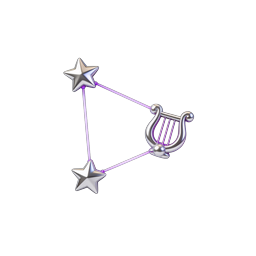 音乐星座图标 - 3D 竖琴与星辰