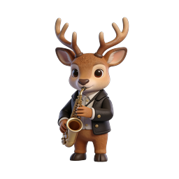 Charming Musical Deer Icon for Creative Projects