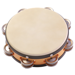 Vibrant Tambourine Icon for Music Content