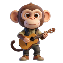Playful Musical Monkey Icon for Fun Designs