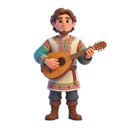 Musician Character Icon for Cultural Design Projects