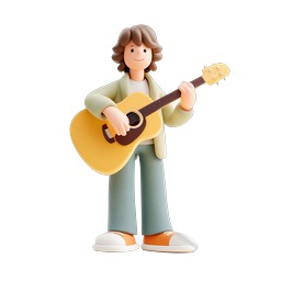 Musician Playing Guitar Icon for Creative Projects