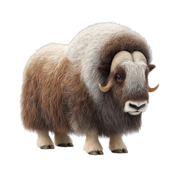 Realistic Musk Ox Icon - Arctic Wildlife Illustration