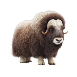 Realistic Musk Ox Animal Icon | Arctic Wildlife Illustration