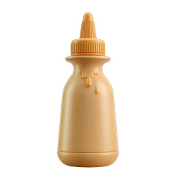 Icône de bouteille de moutarde - Illustration 3D de condiment alimentaire