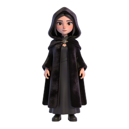 Mystic Cloaked Character 3D Icon - Fantasy Female Figure