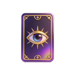 Mystic Tarot Card Icon | All-Seeing Eye 3D Illustration