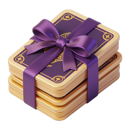 Mystical Book Stack with Purple Ribbon Icon